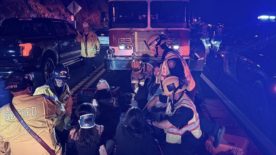 Bus carrying teens returning from camp overturns on Southern California mountain road, injuring 20