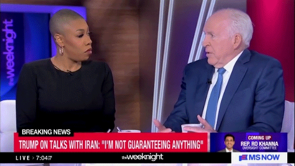 Former CIA director John Brennan tells MS NOW he believes Iran over President Trump