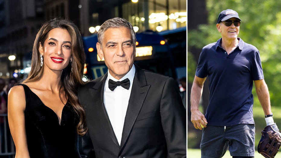 George Clooney appears unbothered playing softball amid reports his wife could be barred from future US visits