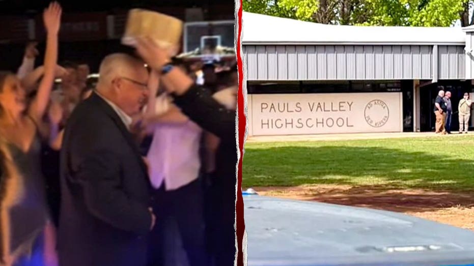 Students crown Oklahoma hero principal prom king weeks after he stopped attempted school shooting